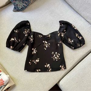 Abercrombie Puff Sleeve Floral Blouse